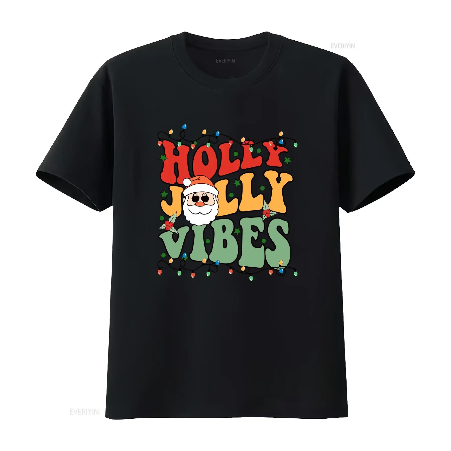 Holly Jolly Vibes shirt Holiday Spirit T Christmas Outfit idea Family vintage Washed Comfortable Casual Soft Unisex Versatile