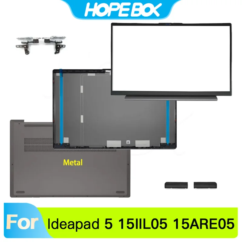 LCD Back Cover For Lenovo Ideapad 5 15IIL05 15ARE05 15ITL05 15ALC05 2020 2021 Front Bezel Hinges Hinge Cover Gray Metal