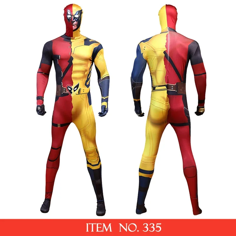 NEW Deadpool Wolverine Costumes with Swords Children Adults MARVEL Superhero Cosplay Bodysuits Jumpsuits Wade Wilson Logan