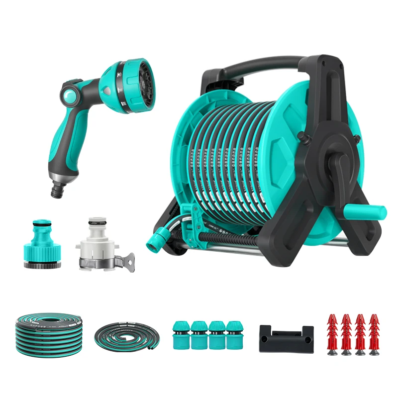 Wholesale Water Hose Pipe Storage Rack Garden Hose Reel High Pressure Empty Garden Water Hose Reel for Outdoor Lawn Backyard