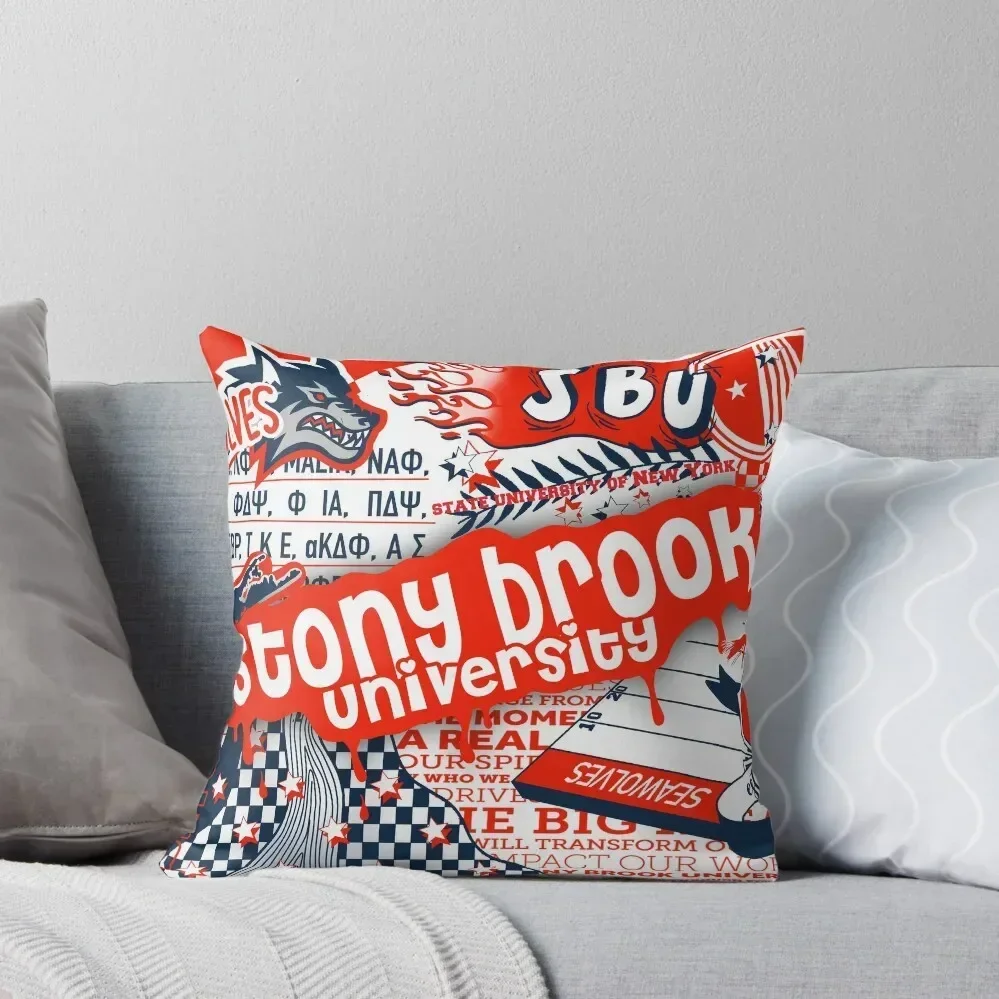 Stony Brook (Digital Collage) Throw Pillow Cushion Cover Throw Pillow pillow