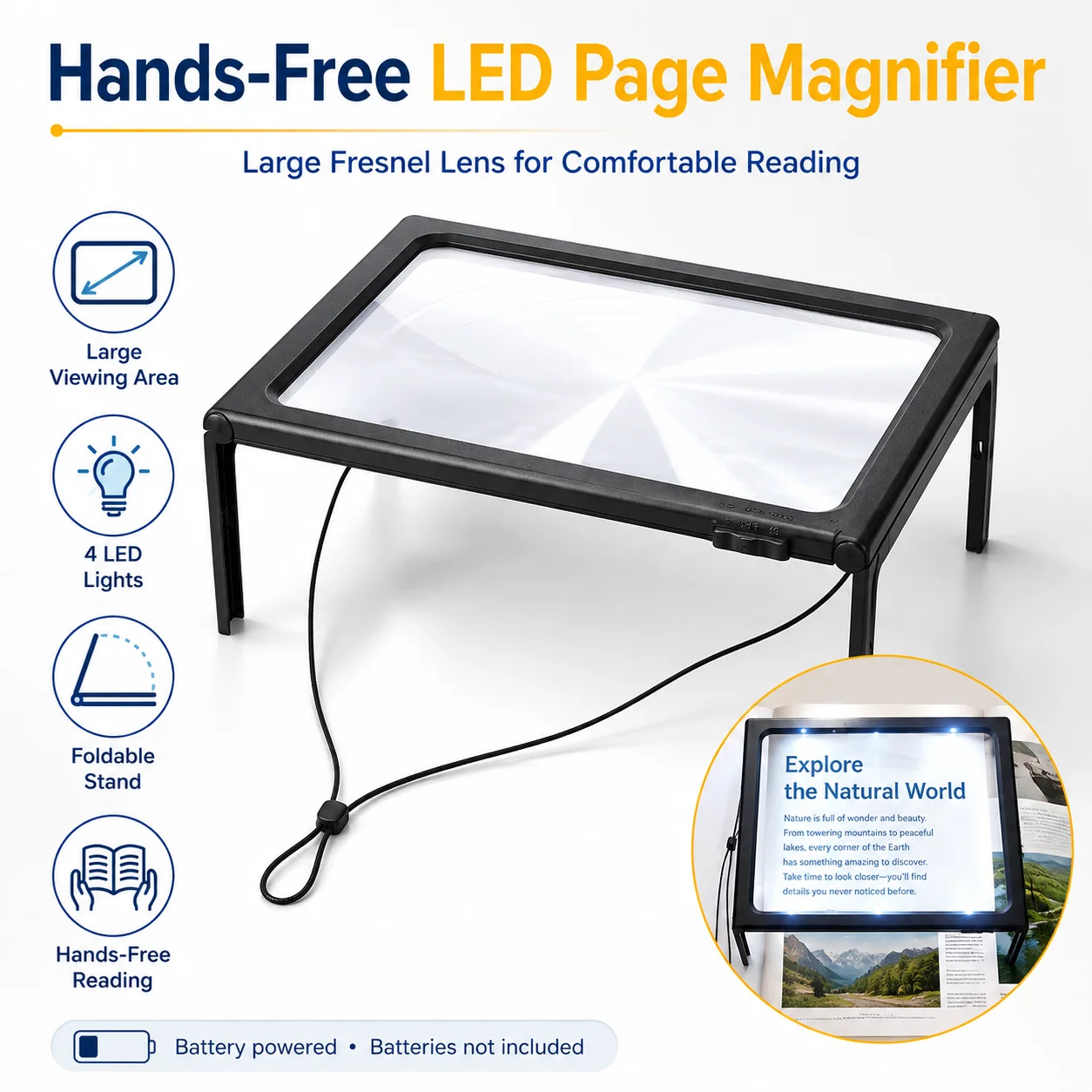 Jewelry Making For Seniors - 3X LED Magnifying Glass with Stand,