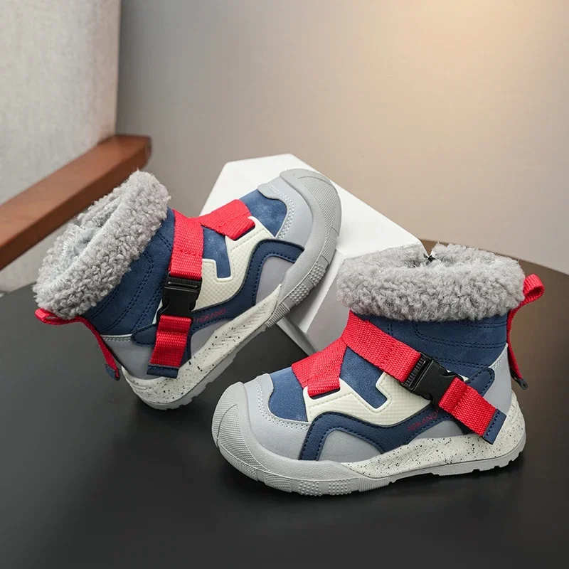 

Children Ankle Boots Suede Warm for Winter Boys Girls Sports Boots Round Toes 2025 Winter New Kids Short Boots Soft Non-slip