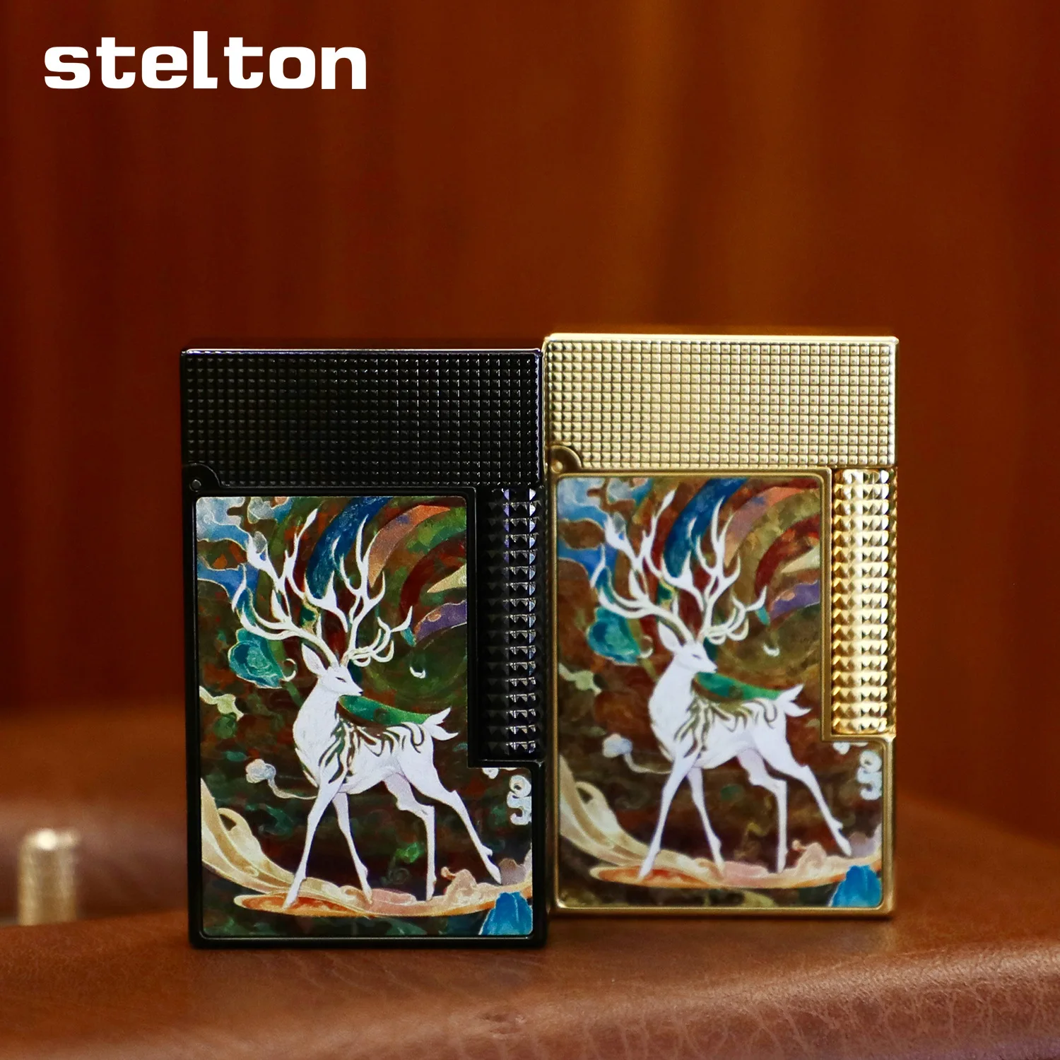Stelton Piano Nine Color Deer Inflatable Lighter, High end Side Slip Ignition Butane Lighter, Cigarette Accessories, Men's Gift