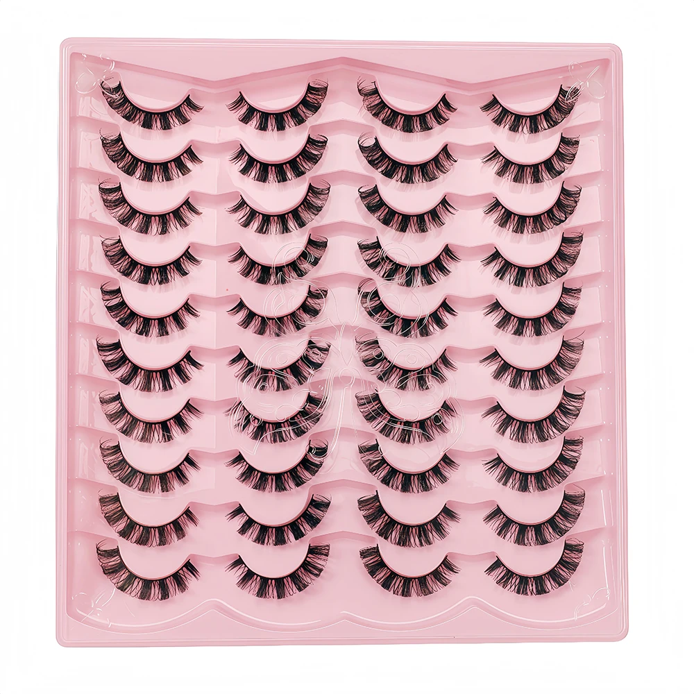 20 Paar hochleistungsfähige DD-Volumen europäische und amerikanische falsche Wimpern, Little Demon Manga Wimpern, Full Strip Hard Curlin