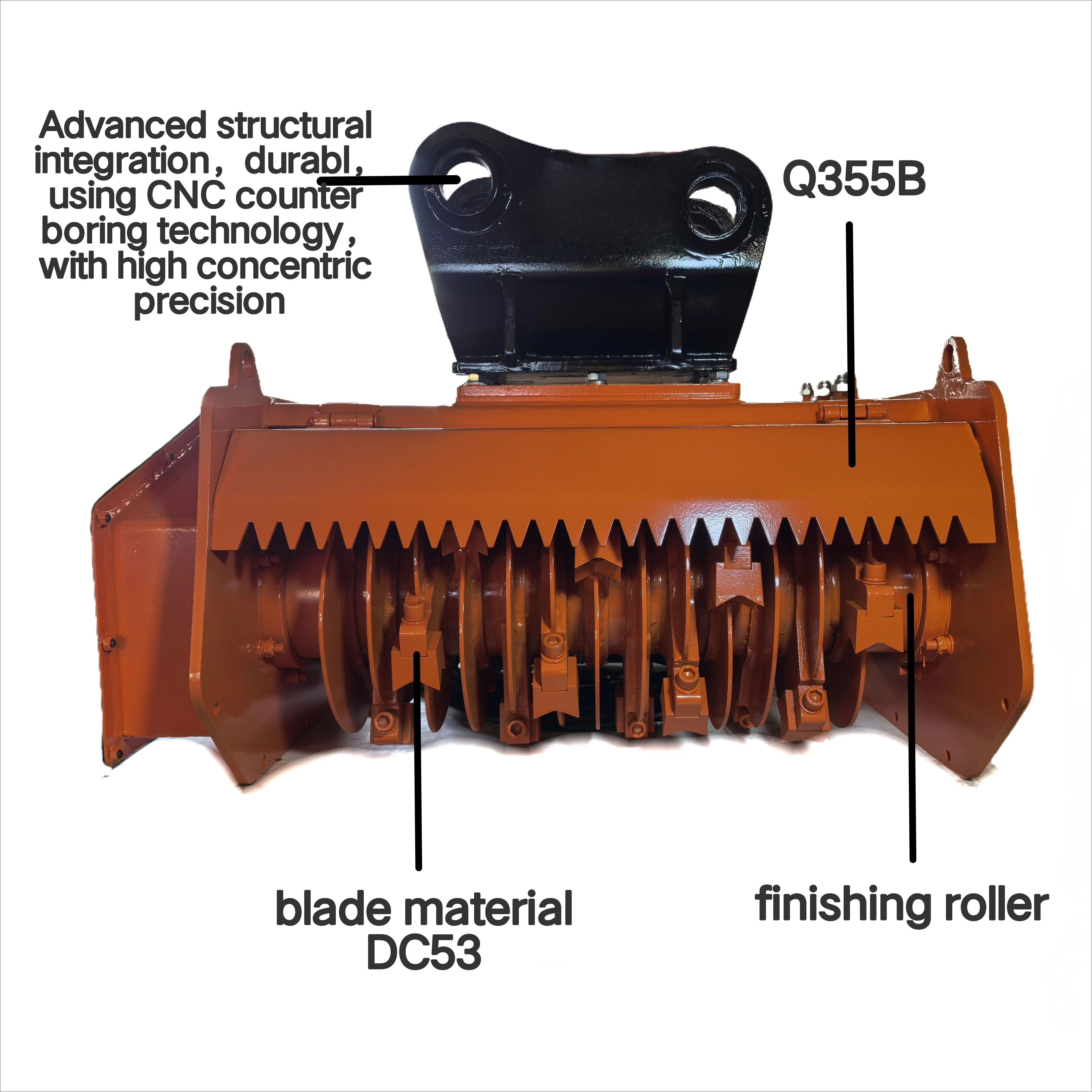 Excavator Stump Grinder Attachment for Landscaping and Lawn Maintenance