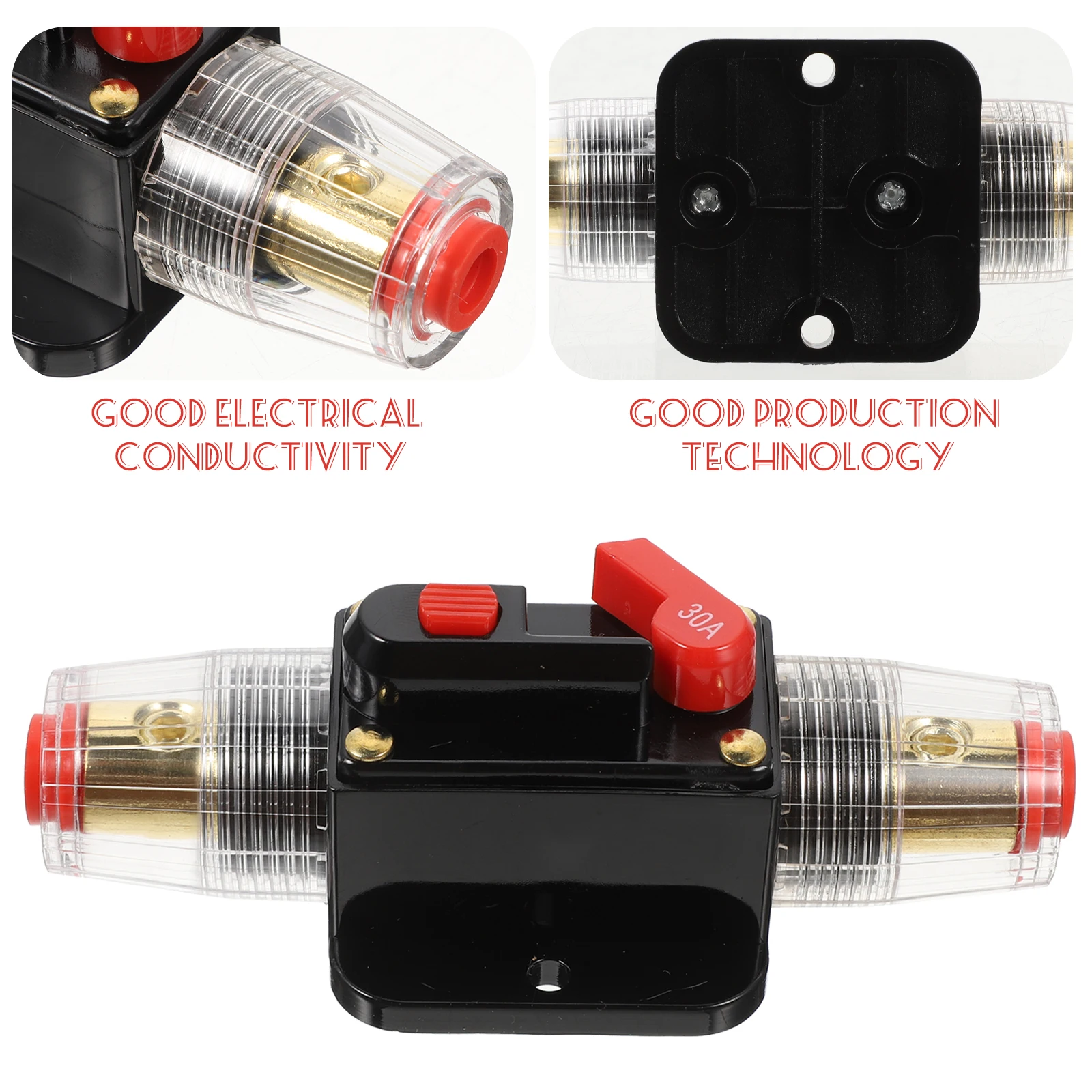 

Car Circuit Breaker 30A 12V/24V/32V Resettable Auto Dc Fuse For 4 Gauge 8Mm Wire Audio Stereo Protection Boats Rvs