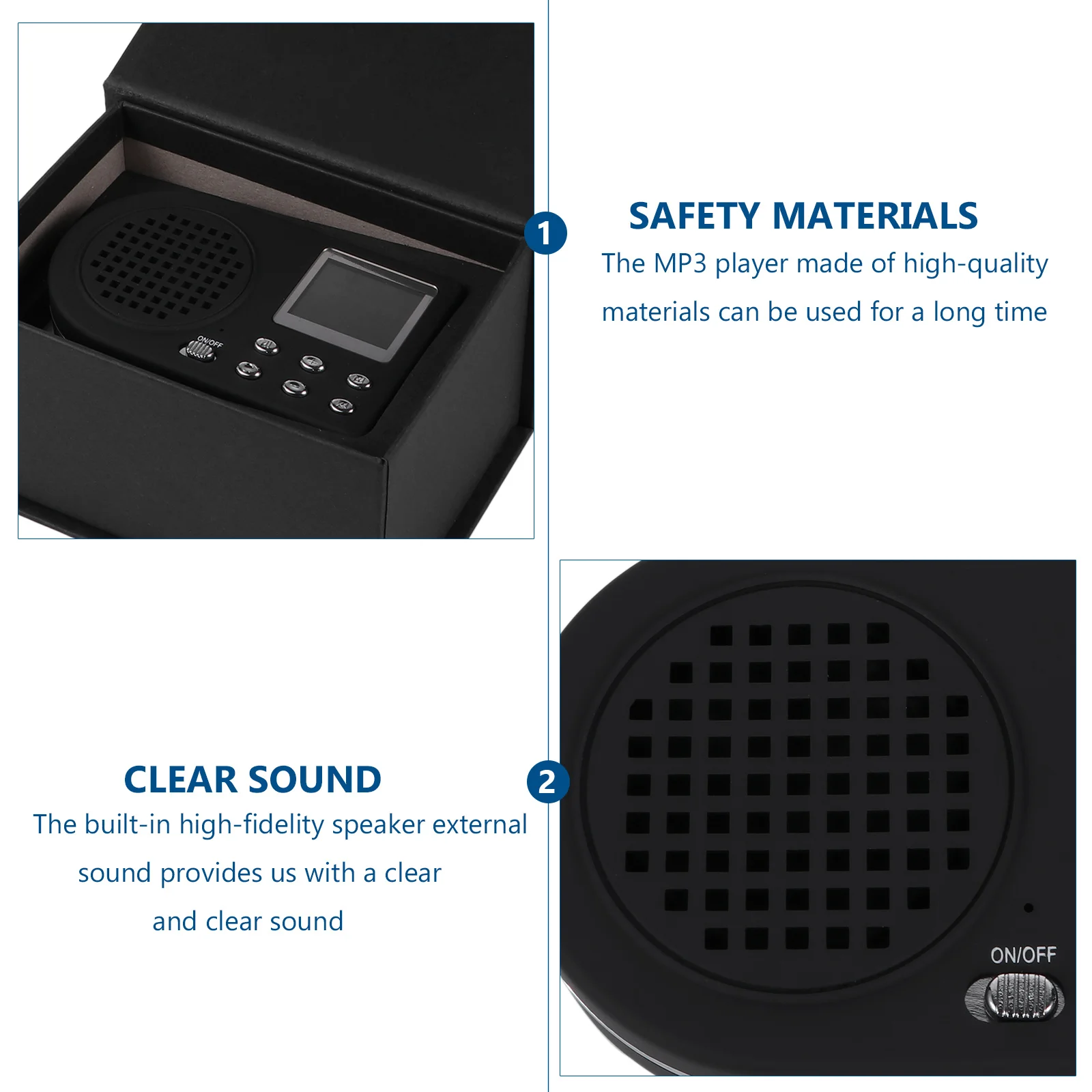 مشغل Mp3، شاشة أحادية اللون، جهاز تشغيل الموسيقى المحمول، تصميم مشبك صوت عالي الدقة للأماكن الخارجية #4
