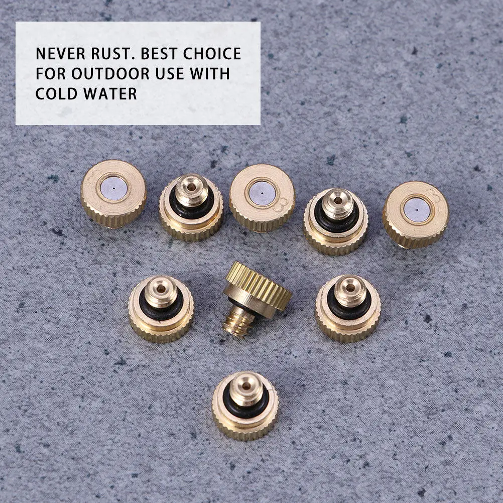 25pcs Misting Nozzle Atomizing Sprayer Brass Body Stainless Steel ifice Water Spray Head Outdoor Use Energy Saving