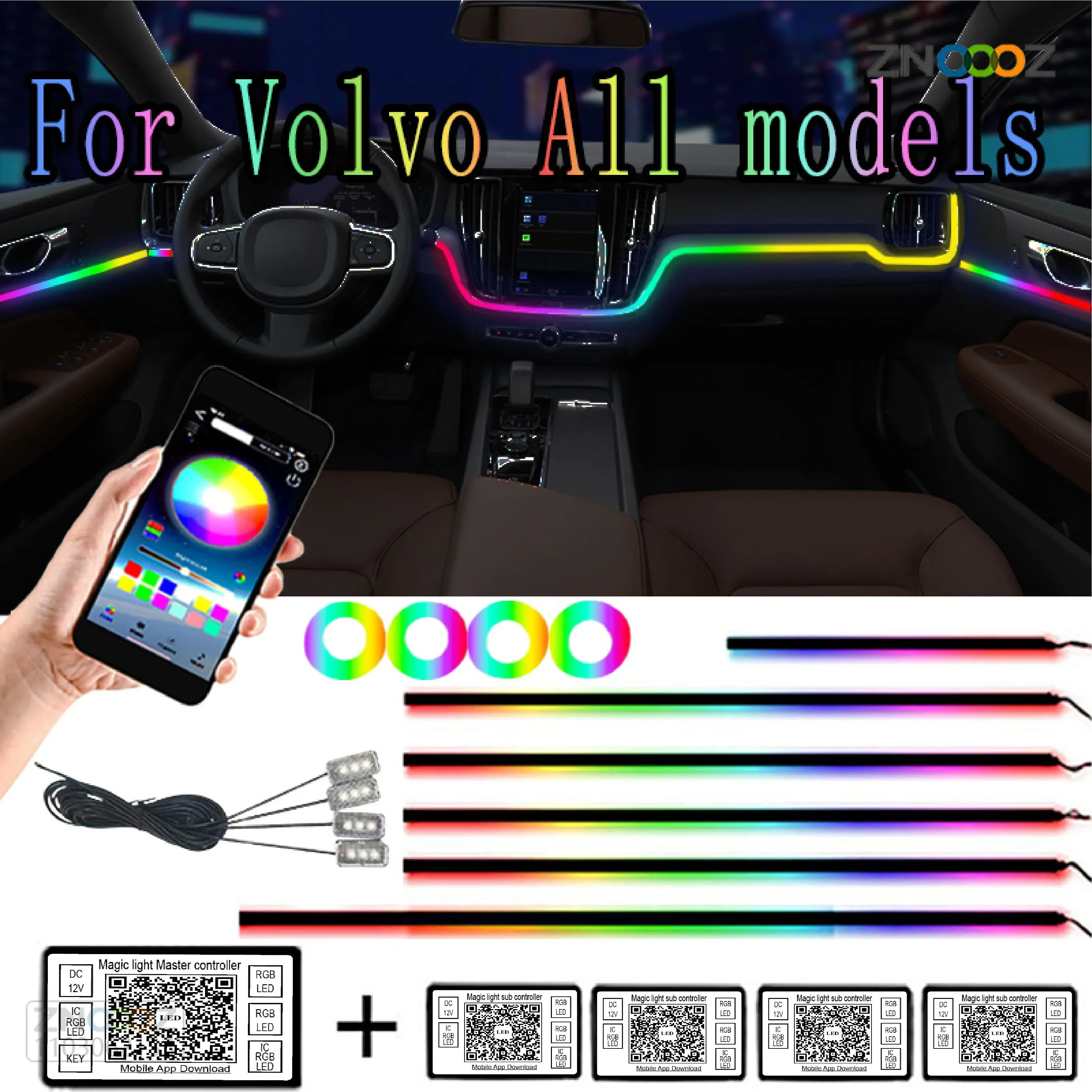 

Для Volvo 64 цветная симфония RGB Автомобильная фотография интерьер окружающей среды