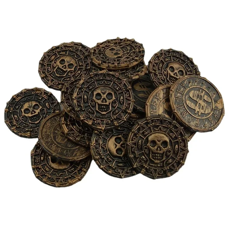 

10Pcs Plastic Pirate Coin Halloween Kids Birthday Party Decor Fake Treasure Party Supplies Gift Kids Favor Children Toys