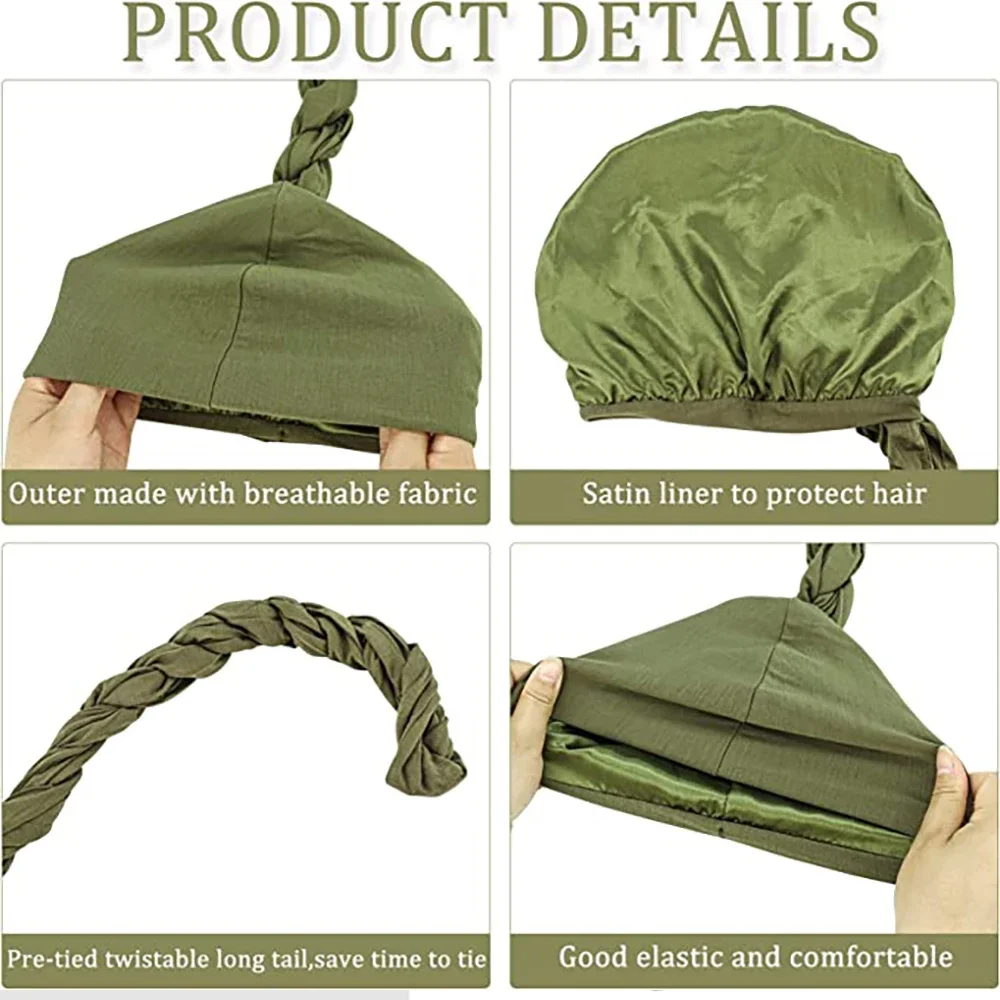Vintage Turban für Männer Vintage Kopfwickel für Männer Stretch Modal und Satin Turban Schal Krawatte für Haare – Detail 6