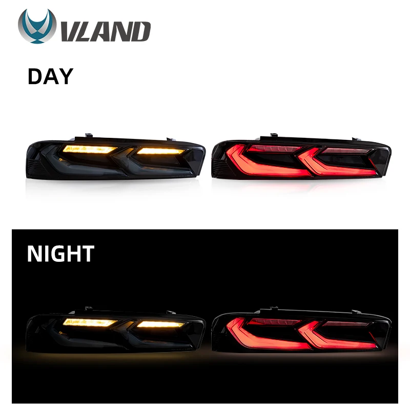 VLAND Taillight Assembly FIT FOR CHEVROLET CAMARO 2016-2018 LED TAIL LAMP LED Running Light  LED Brake Light