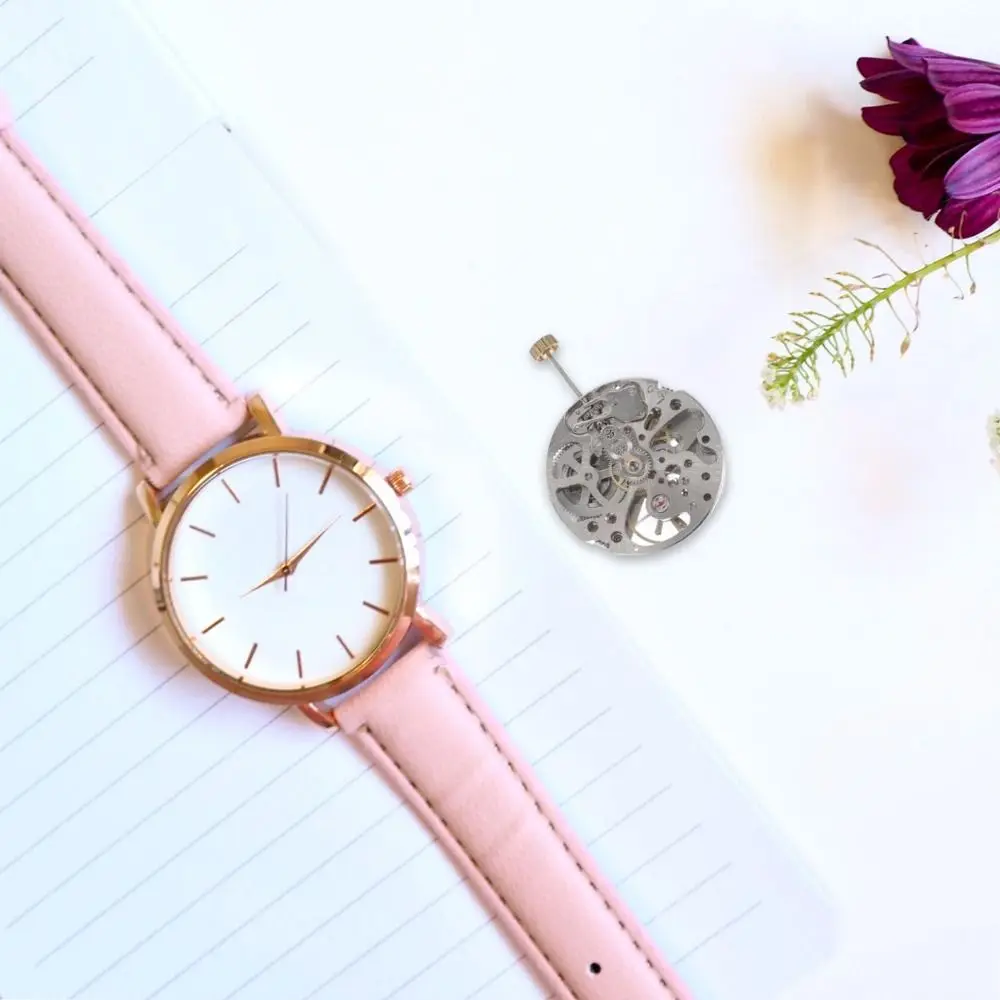 White Movement Watch Movement 3 Hands 3 Pin Design Watch Movement Replacement Single Calendar Automatic Mechanism view 5
