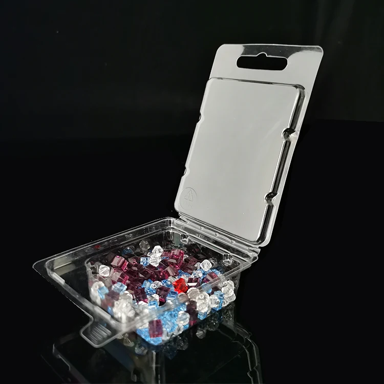 

Wholesale Small Ready/Stock recycled PET plastic Blister Clamshell Clear Plastic packing Box For jewelry beads