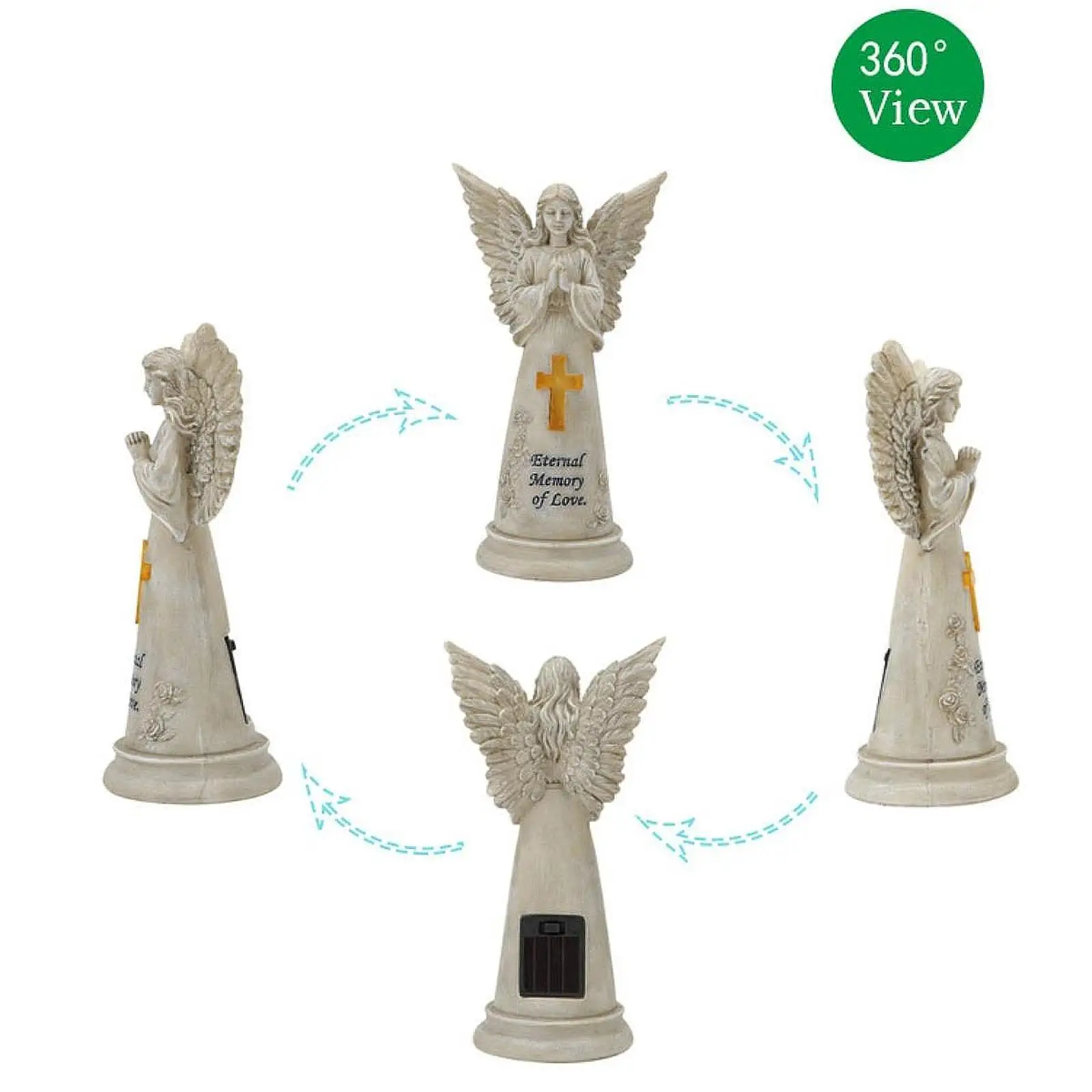 

Садовая статуя ангела, уличная солнечная статуя, декор из смолы, украшение для газона