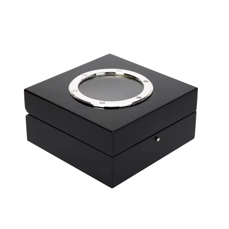 

High-end watch box Black lacquer watch packaging gift box Wooden box PU leather jewelry storage box watch boxes