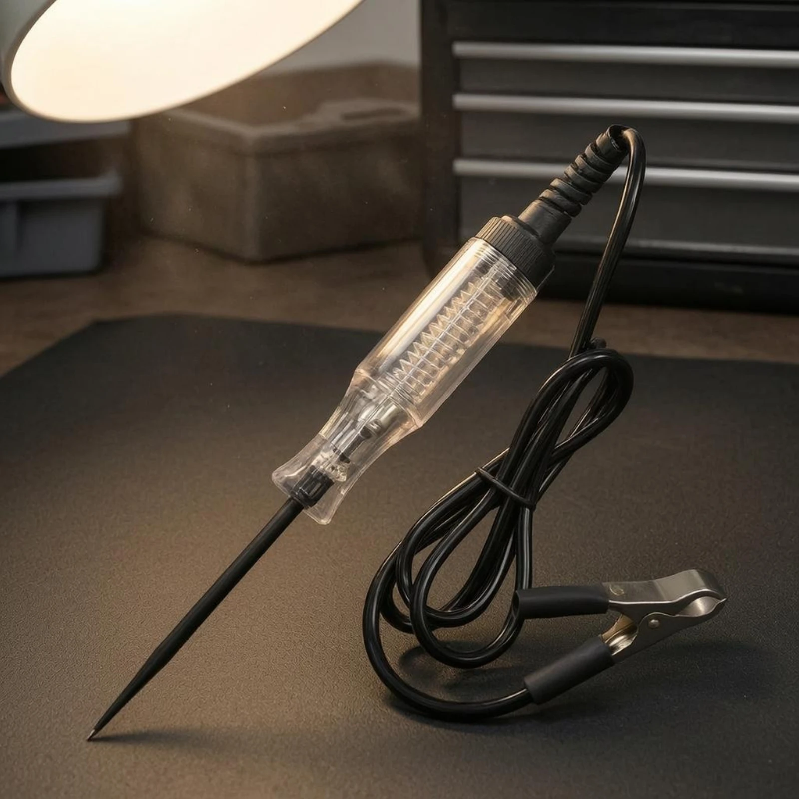 Alligator Clip Test Pen Transparent Handle Automotive Test Pen Electrical Tip Tester 190 Mm view 2