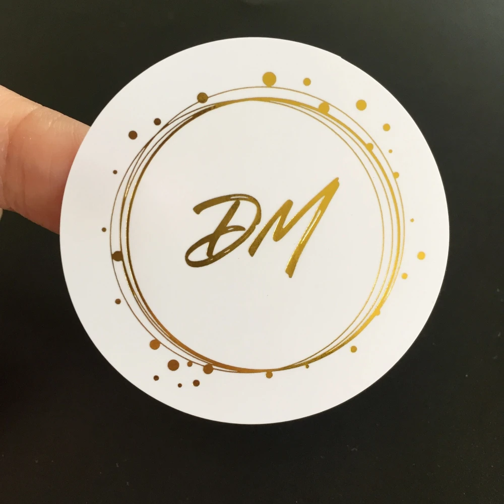 100PCS Custom Gold Foil Stickers With Logo Personalized Wedding Gift Stickers Customized For Packing Business Company Labels