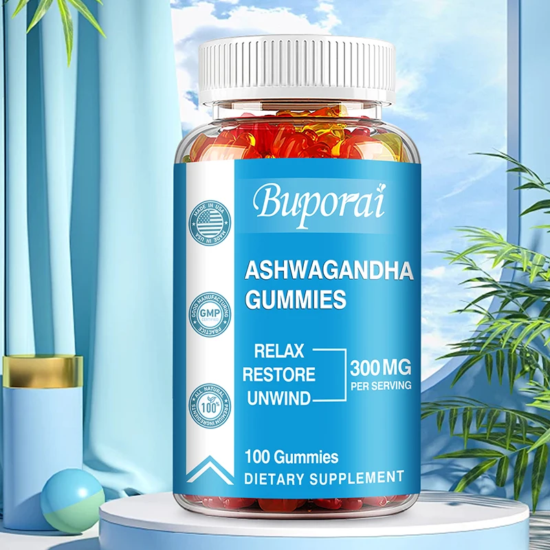 

Ashwagandha Gummies - Relaxation and Calmness, Reduce Stress,Promote Brain and Nervous System Health, Improve Cognitive Function