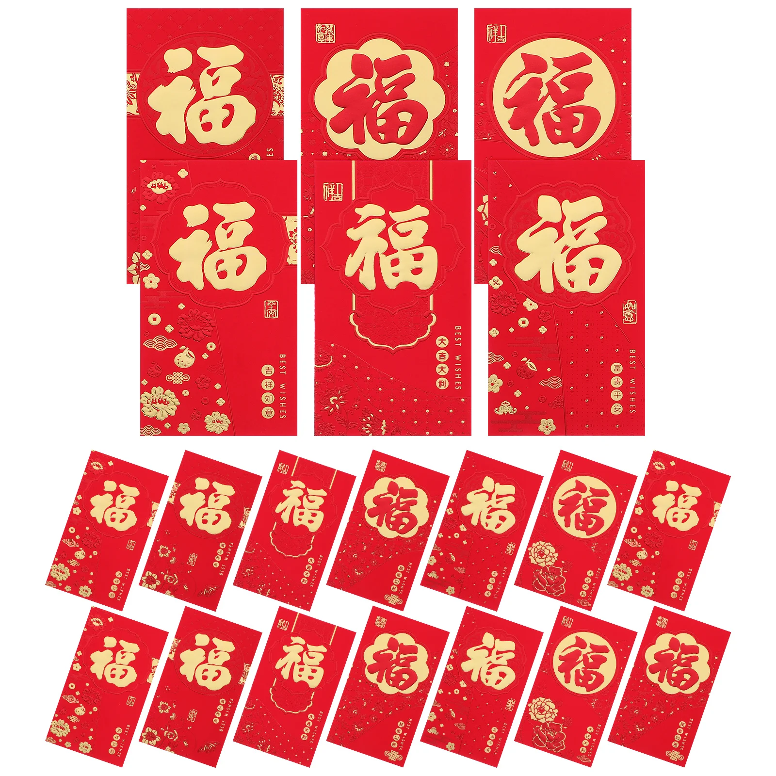 

24pcs Chinese Envelopes 2025 Snake Spring Festival Red Packets Lunar New Year Decor Money Pouches Vietnamese Party Homecoming