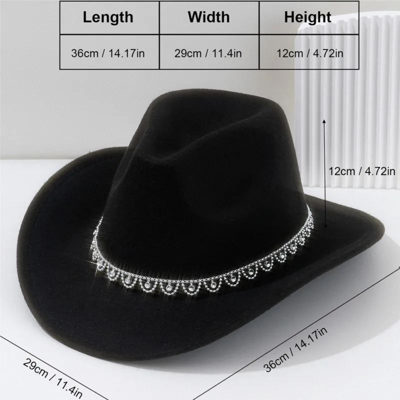 Brown felt top hats for men and women curved light luxury water belt music festival