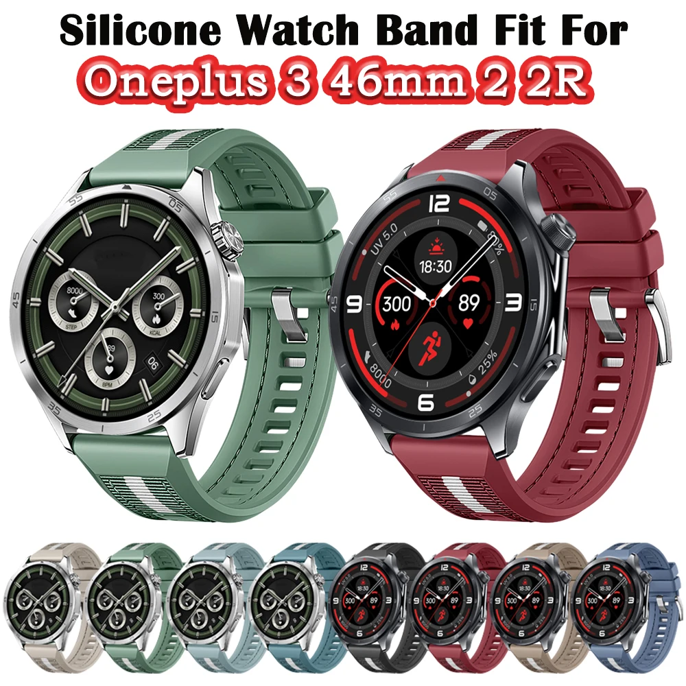

Плетеный композитный силиконовый ремешок 22 мм для Oneplus 3 (46 мм) 2 2R, универсальный силиконовый браслет для Oneplus 3 2 2R, аксессуары для ремешков