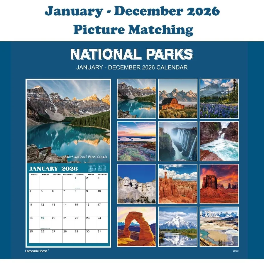 Kalender 2026 - JAN 2026 - DEC 2026 2026 Wandkalender 18 Maandkalender 2026 12 "x 24" Open Wandkalender 2026 met Ongelinie