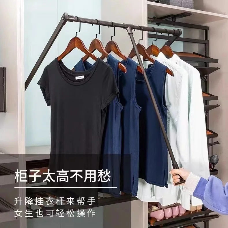 Automatic clothes hanger remote control rising voice intelligent electric lifting hanger pull-down clothes hanger wardrobe