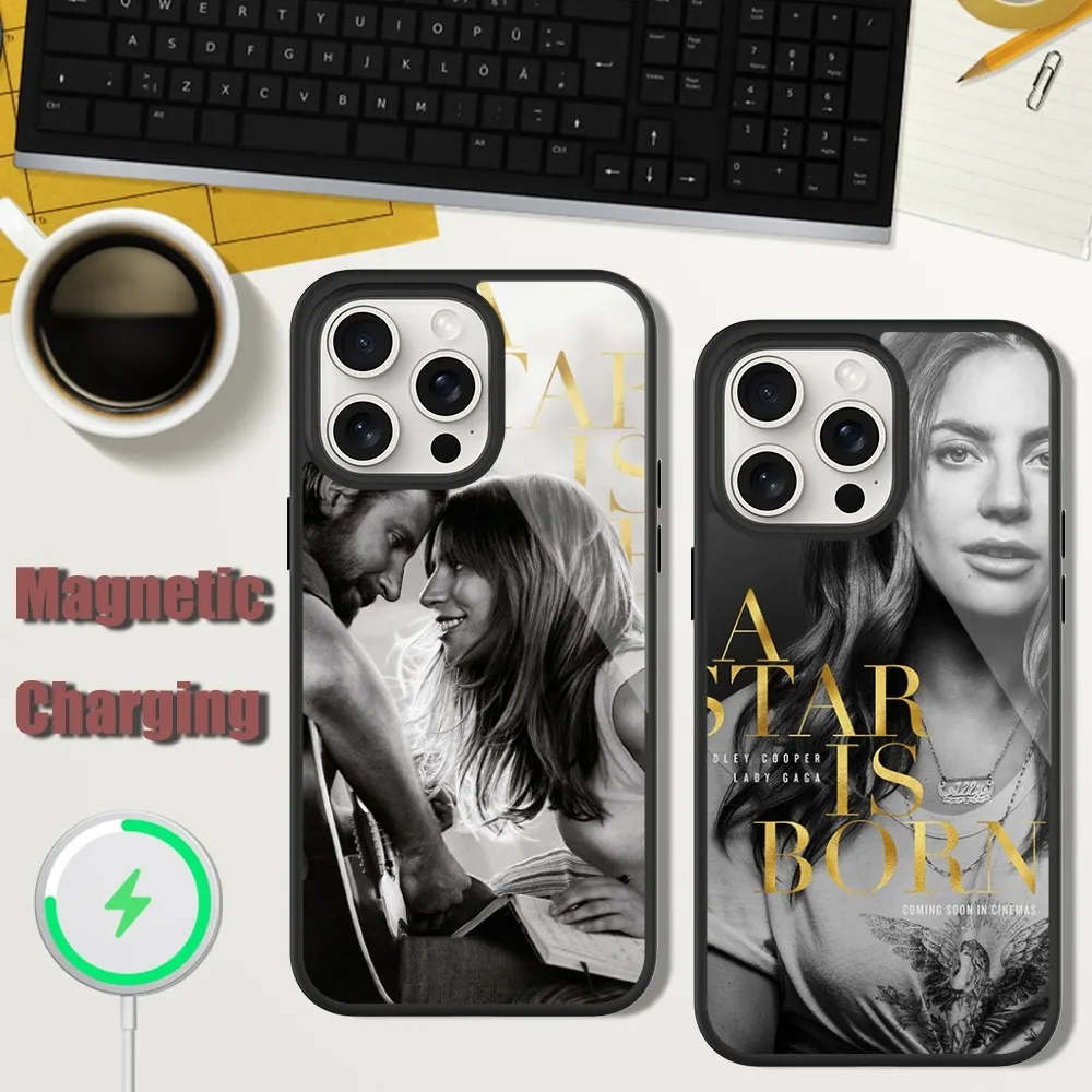 

Singer-lady gaga Phone Case For iPhone 13 15 11 12 14 Plus Pro Max Glass Charging Magsafe Magnetic Cover