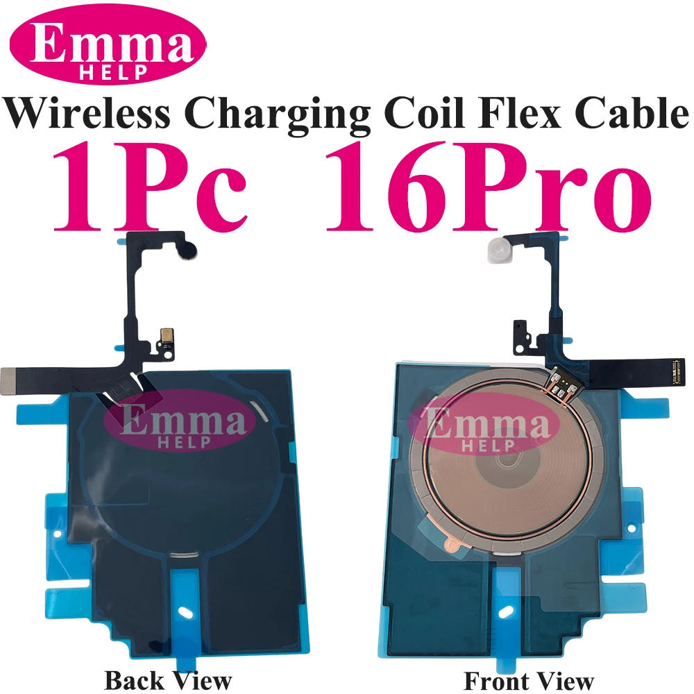 EmmaHelp 1 szt. Cewka ładowania bezprzewodowego z panelem regulacji głośności i lampy błyskowej do iPhone 13 Pro Max 16 14 15 8 Plus XR — zdjęcie produktu 3