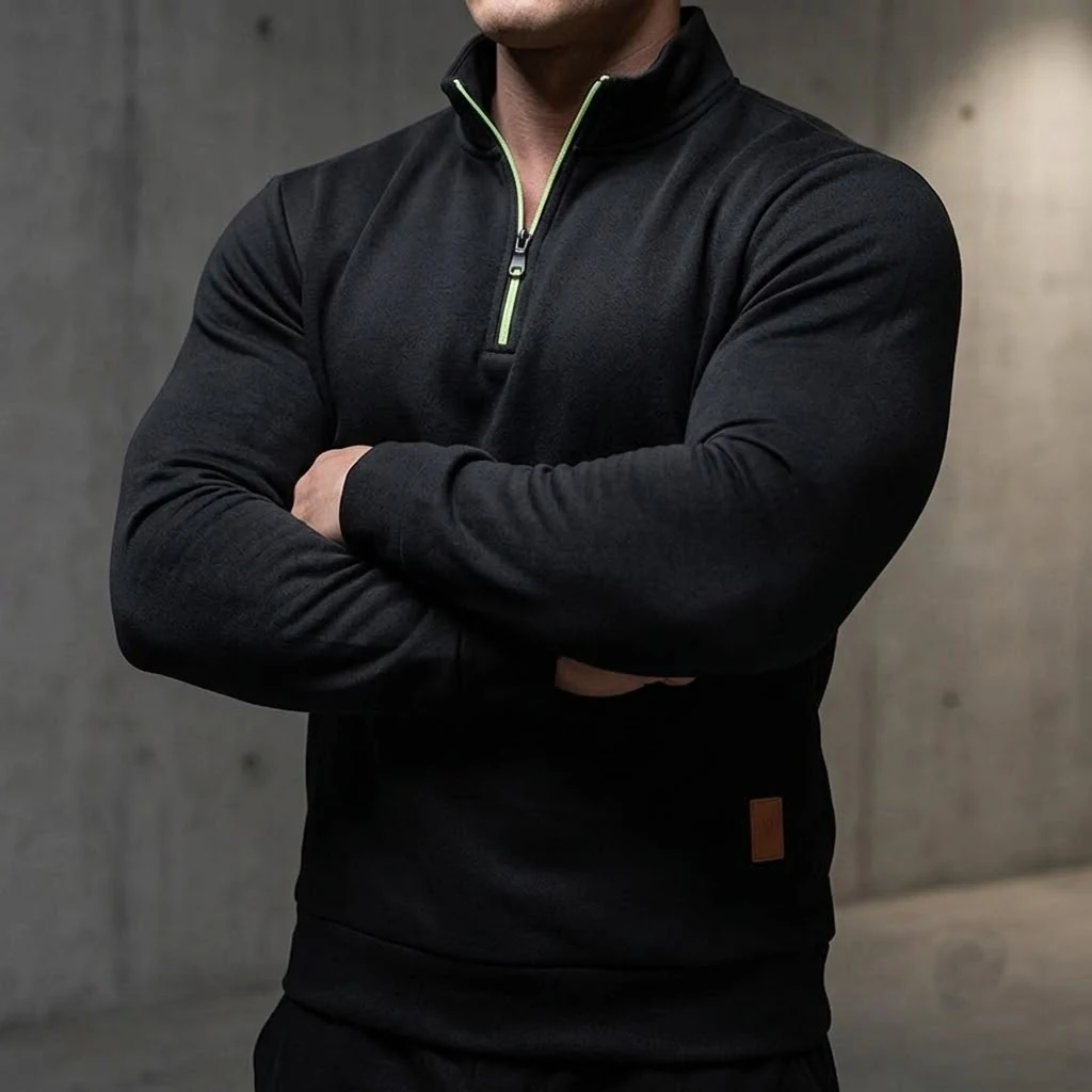 Mens Mock Neck Half Zip Pullover Sweatshirts Lightweight Long Sleeve Sweatcoats Autumn Casual Sport Turtleneck Shirts for Men