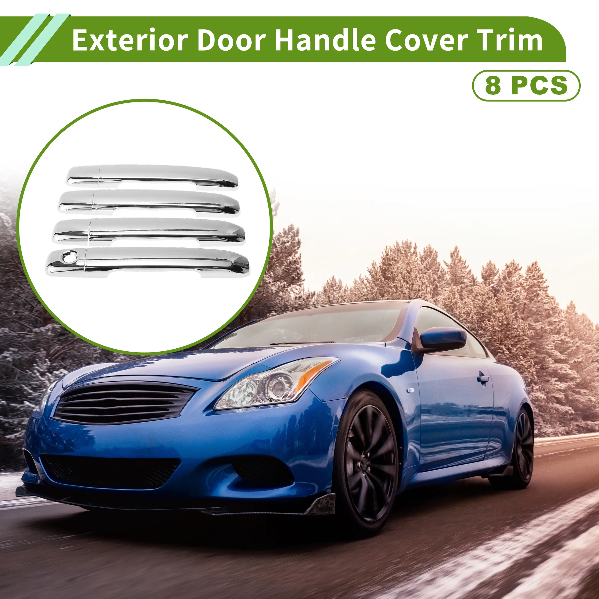 

UXCELL Exterior Door Handle Cover Trim Door Handle Cover for Infiniti G25 2008-2013 Regular Electroplating Color 8 Pcs