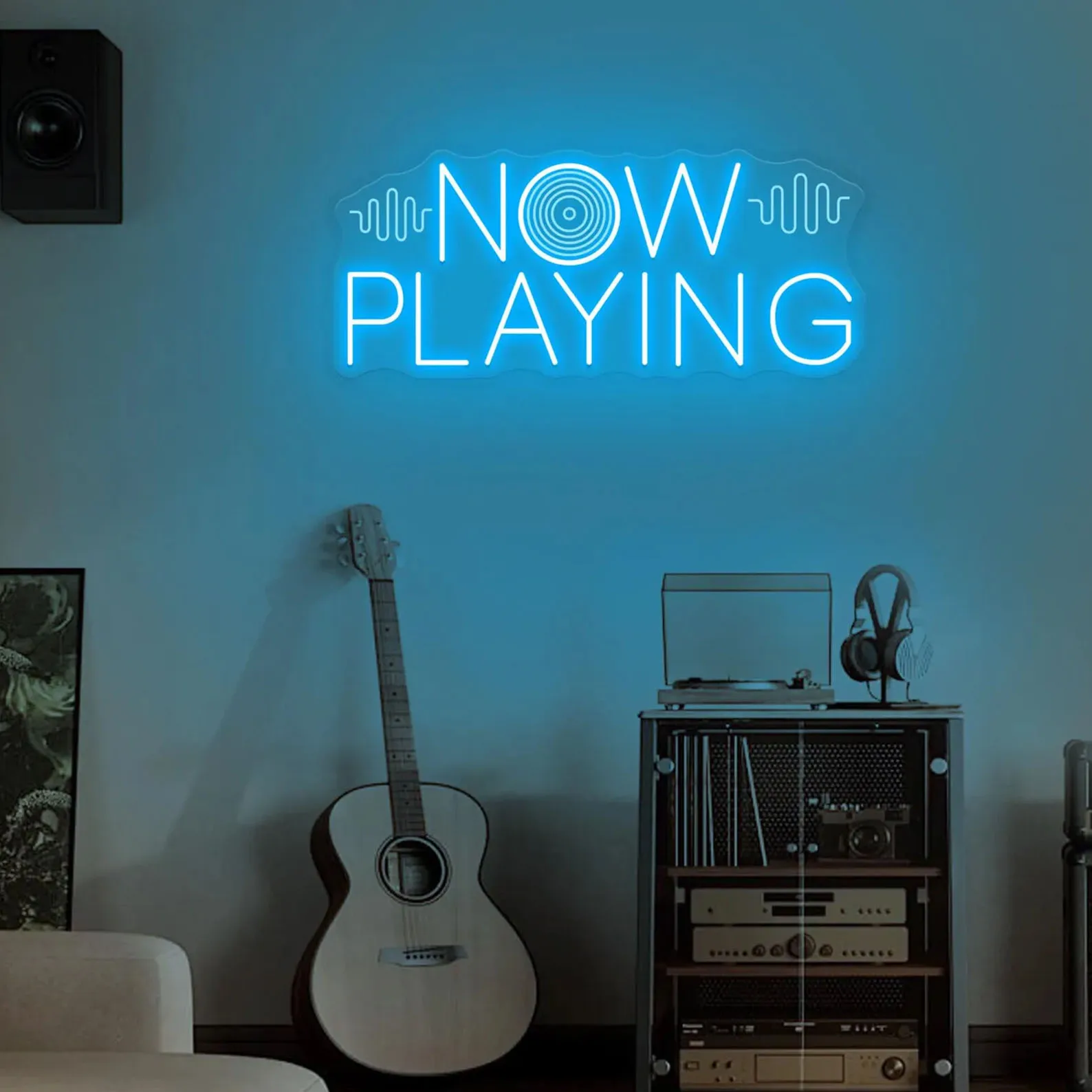 Now Playing Neon Sign:Vinyl Record Decor,Music Room Studio Decor, Retro Music LED Neon,Music Wall Decor,Music Lover Gifts