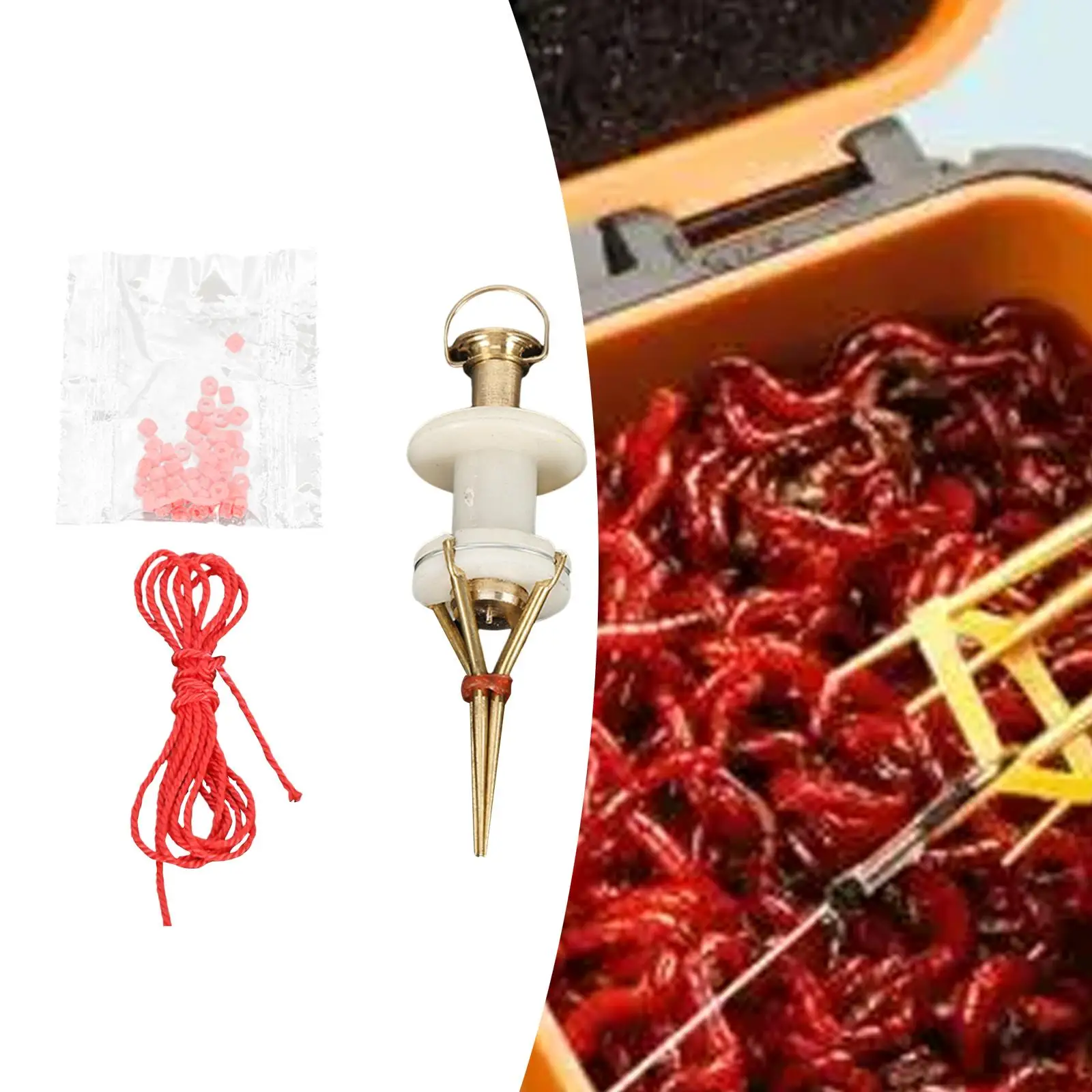 คลิปหนีบหนอนเลือด 2x, คลิปหนีบแบบพกพา 4 ขา, อุปกรณ์ตกปลา, ชุดคลิปหนีบสีแดง, คลิปหนีบเหยื่อ