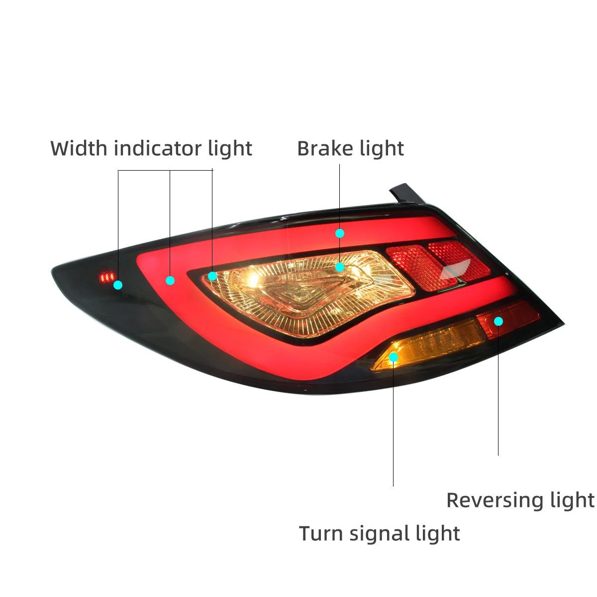 LED Tail Lights for Hyundai Accent Seden 2011-2017 4th Gen with Sequential Turn Signal Animation DRL