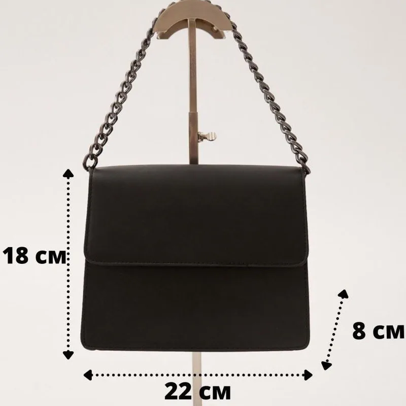 New Fashion Thick Chain Female Shoulder Bag Solid Color Women PU Leather Crossbody Bag Underarm Bag