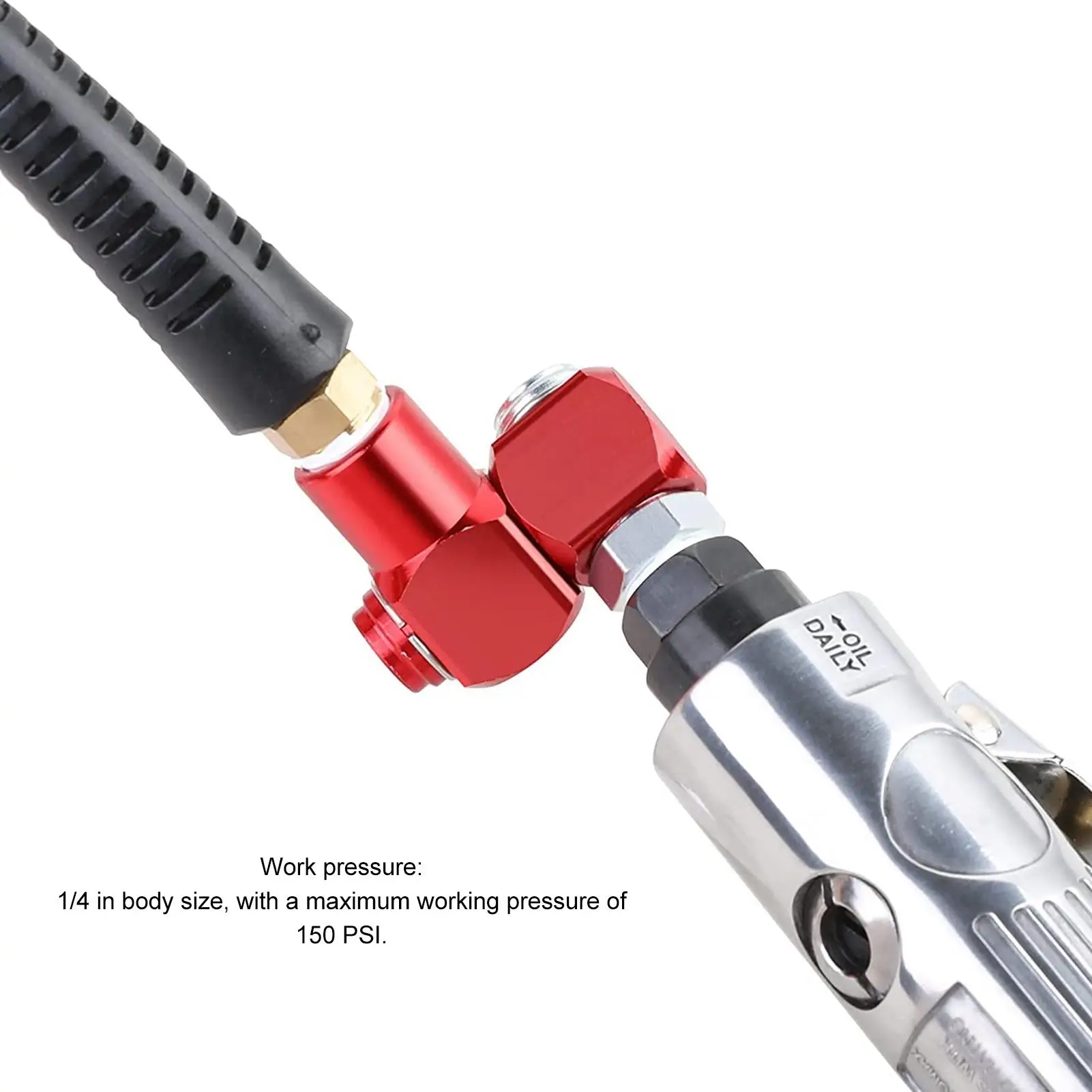 360 Degree Swivel Air Hose Connector 1/4 Inch NPT Thread Lightweight Corrosion Resistant Pneumatic Tool Adapter for drill Bits