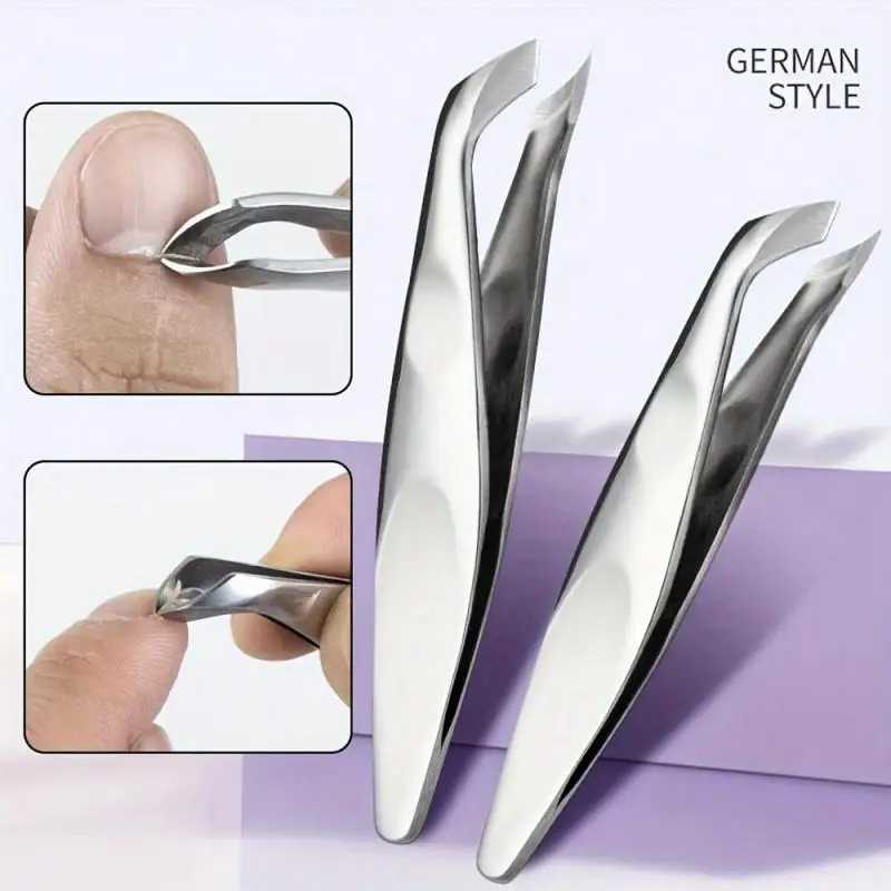 Herramientas de pedicura para decoración de uñas, tijeras para piel muerta, cortaúñas, pinza para quitar uñas, acero inoxidable plateado