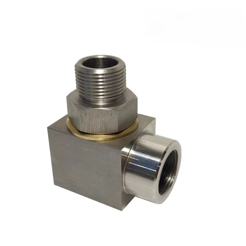 

1 шт. Гидравлический поворотный соединитель из нержавеющей стали, угловой поворотный соединитель, высоконапорный поворотный соединитель