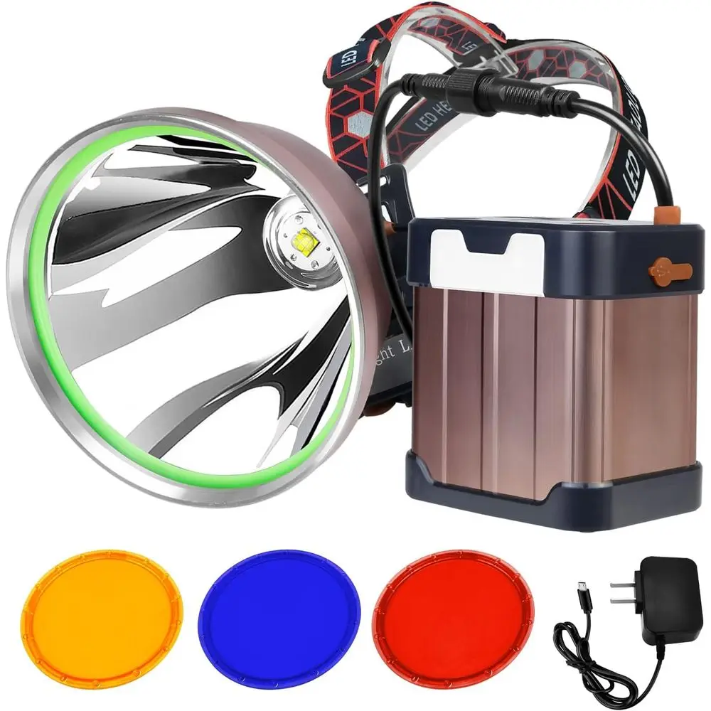 

Hunting Lights High Power LED Super Bright High Lumens 22000mAh Rechargeable Waterproof Spotlight Torch for Fishing Camping