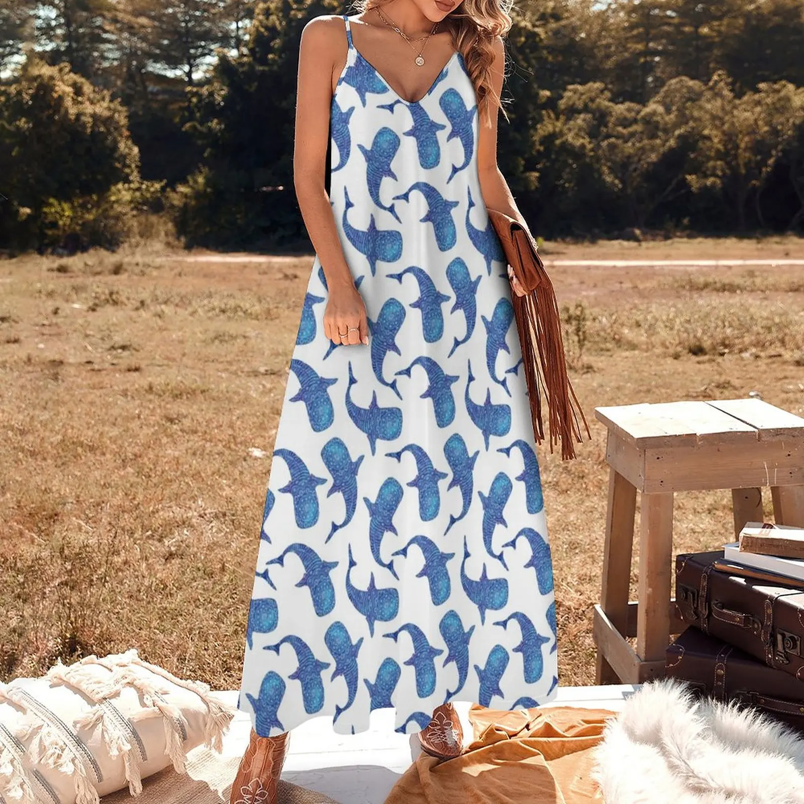 Marokintana - Whale Shark I Sleeveless Dress dress korean style summer women's dress 2023 Dresses summer dress woman 2023