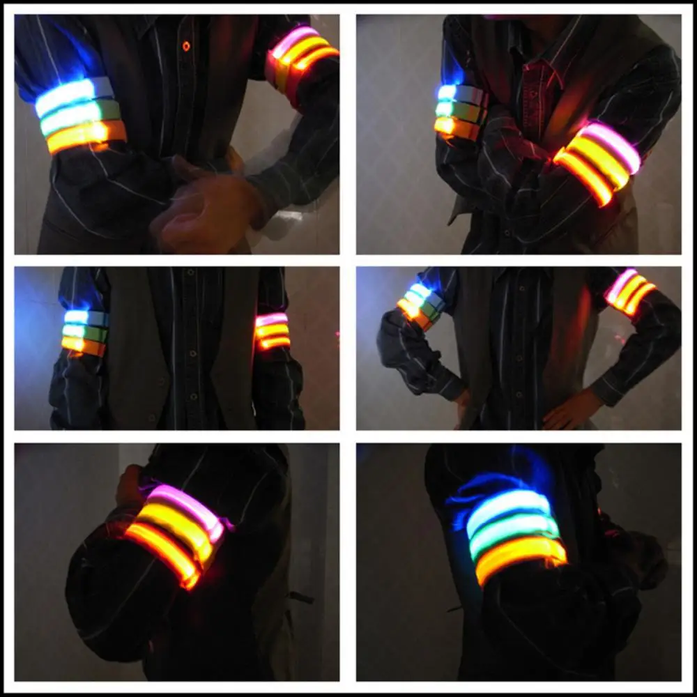 3PC Night Sport Running Cycling LED Flashing Wristband USB Rechargeable Armband Outdoor Safety Arm Leg Warning Wrist Strap Light