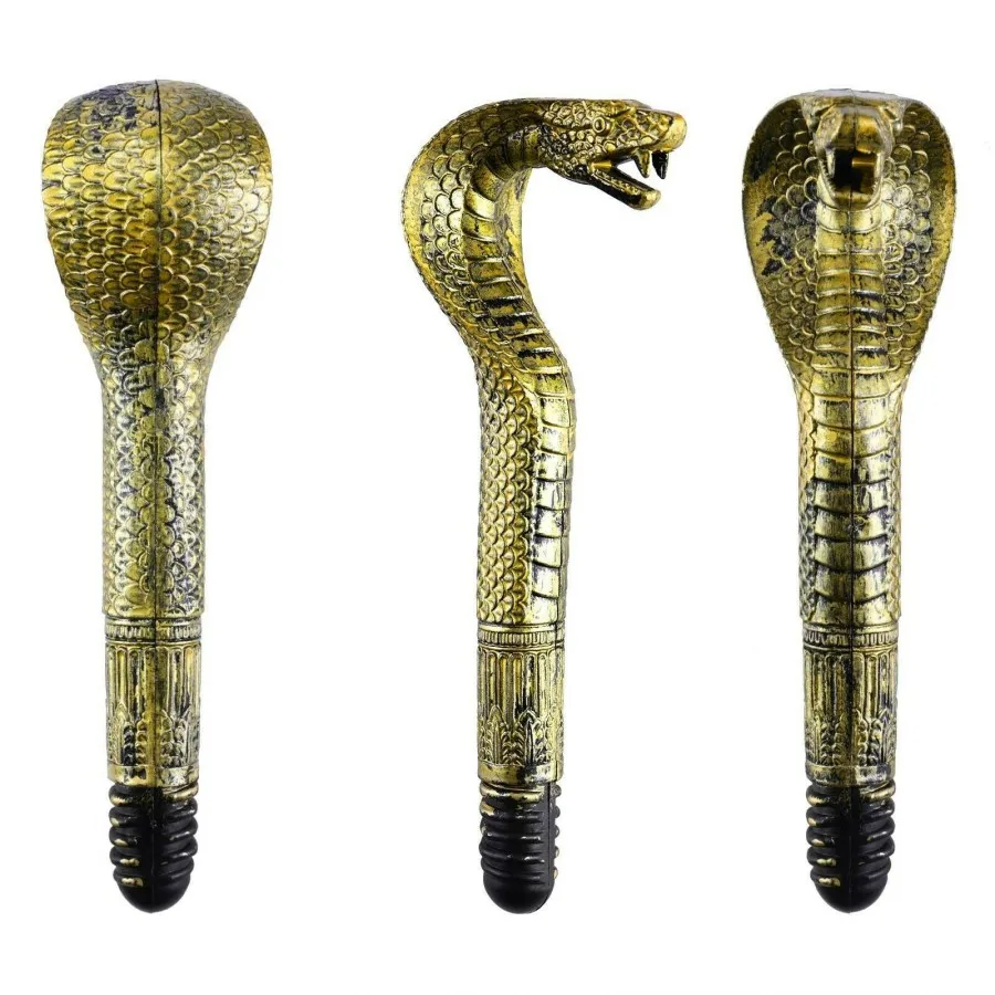 عصا كوبرا الهالوين للموظفين المصريين صولجان قابل للفصل عتيق الملكي الملك مقبض دائري قصب حفلة تنكرية إكسسوار أزياء #3