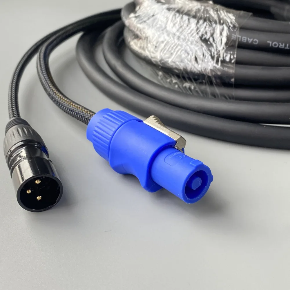 10M-15Meter EU Plug Power Dmx Combo Cable 3x2.5mm² PowerCon Wire 3Pin XLR Cables Customized For DJ Lighting Stage Audio Speaker