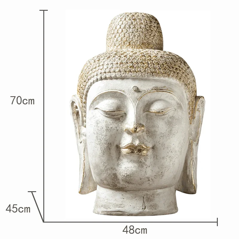 2021 New Design Resin Buddha Ornament Polyresin Big White Buddha Head