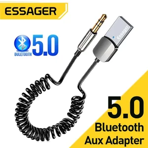 Essager Dongle Adaptor Bluetooth Aux USB ke Jack 3.5 Mm Kit Bebas Genggam Audio Mobil Aux Bluetooth 5.0 untuk Penerima Mobil Pemancar BT 10 penjualan terbaik bt - №