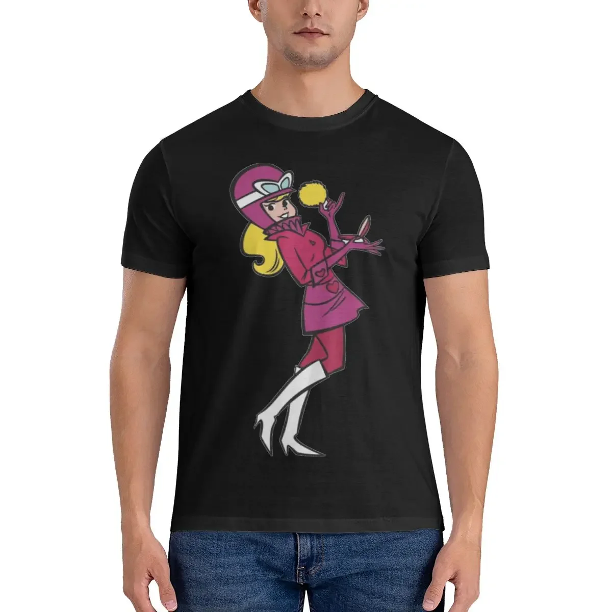 Penelope Glamour maglietta da uomo Wacky Races 1968 Anime TV Series magliette Vintage manica corta O collo T-Shirt 100% cotone grafico