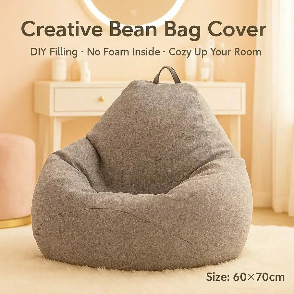 

Large Bean Bag, Adult Large Bean Bag Chair, Indoor Lazy Sofa Cover, Suitable For Adults And Adolescent , No Need To Fill, Gray