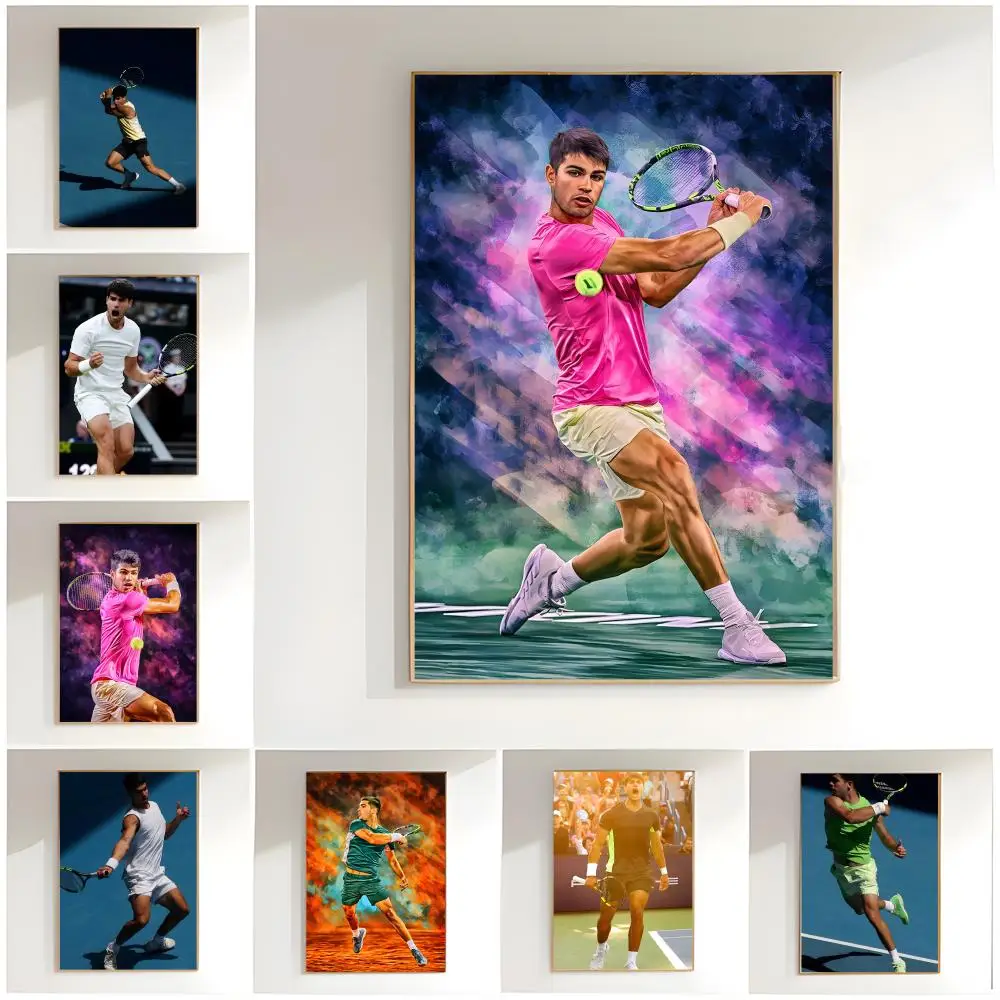 dynamic athlete Carlos Alcaraz Poster Premium Wall Decor Modern Home Poster Unframed